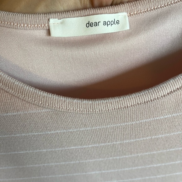 Deer Apple Pink Striped tshirt dress. Size small. - Picture 2 of 4